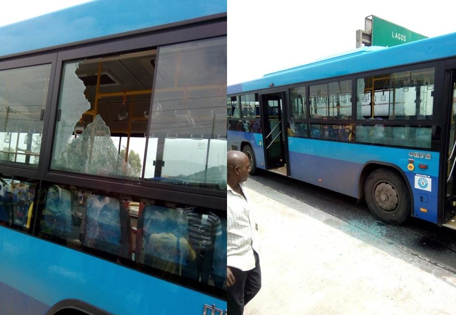 Damaged BRT Buses