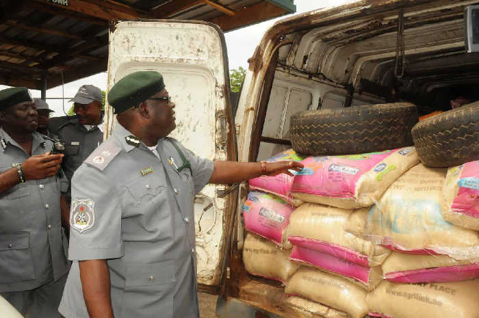 Customs seize vehicle with rice