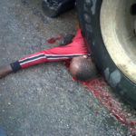 TRUCK CRUSHES OKADA RIDER TO DEATH IN LAGOS (GRAPHIC IMAGE)