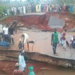 BRIDGE COLLAPSE IN NIGER STATE AFTER HEAVY DOWNPOUR, PASSENGERS STRANDED (PICTURES)