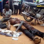MOTORBIKE ROBBER SHOT DEAD AND OTHERS ARRESTED AS THEY TRIED FLEEING A BANK (PHOTOS)